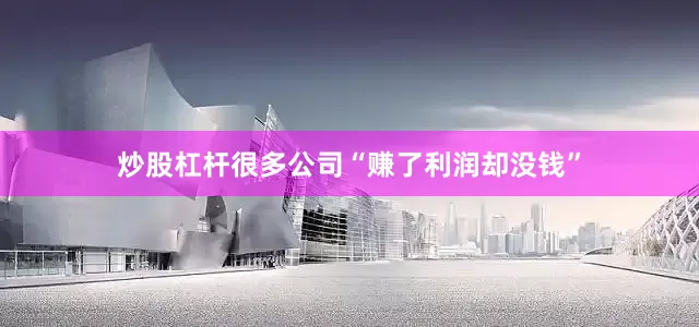 炒股杠杆很多公司“赚了利润却没钱”